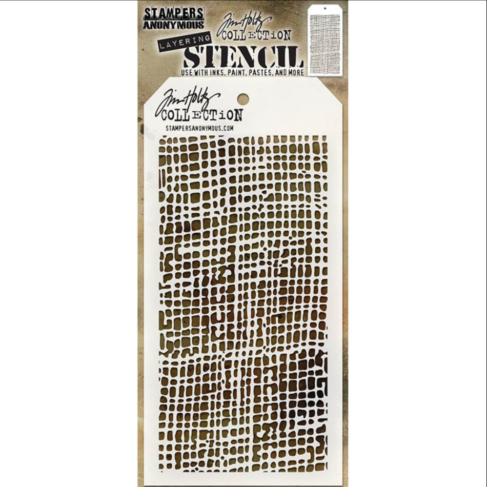Tim Holtz MINI STENCIL SET 14 MST014 burlap