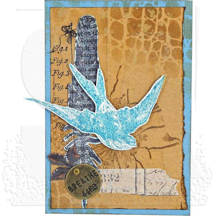 Tim Holtz MINI STENCIL SET 16 MST016 blue bird