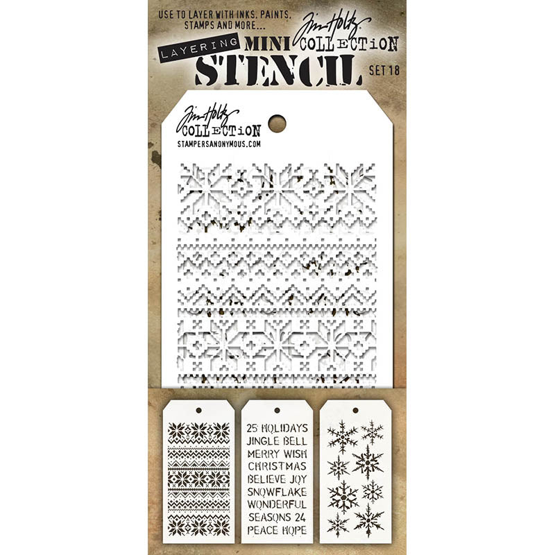 Tim Holtz MINI STENCIL SET 18 MST018
