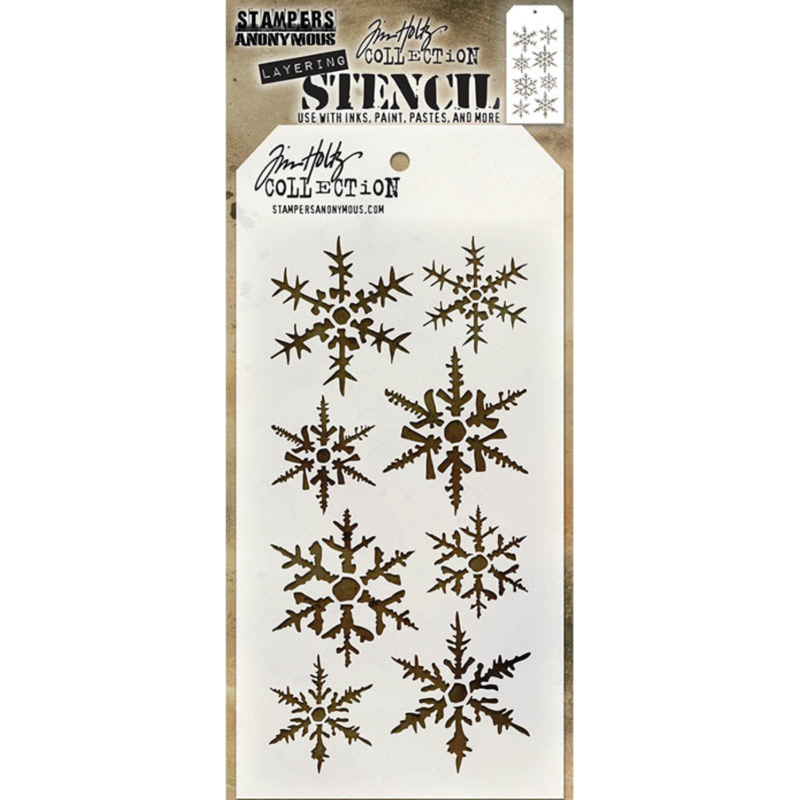 Tim Holtz MINI STENCIL SET 18 MST018 snowflakes