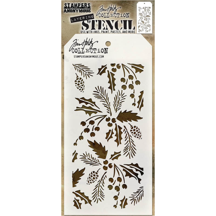 Tim Holtz MINI STENCIL SET 19 MST019 greenery