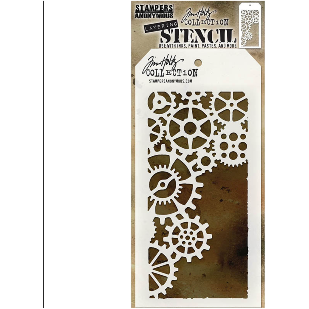 Tim Holtz MINI STENCIL SET 1 MST001 gears