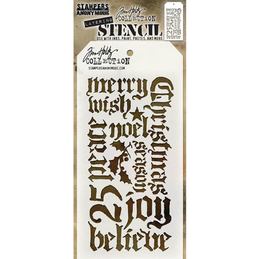 Tim Holtz MINI STENCIL SET 20 MST020 words