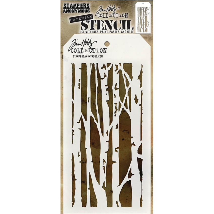 Tim Holtz MINI STENCIL SET 21 MST021 birch