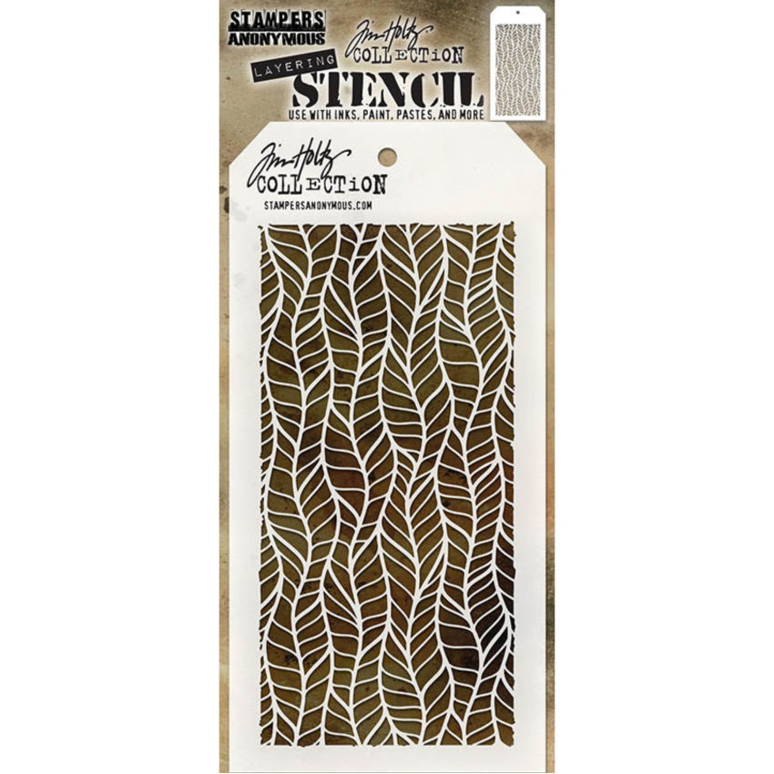 Tim Holtz MINI STENCIL SET 26 MST026 feather