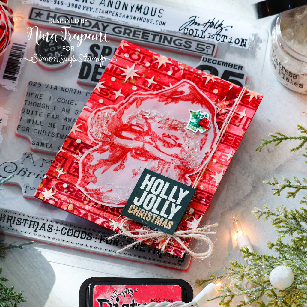 Tim Holtz MINI STENCIL SET 31 MST031 holly jolly