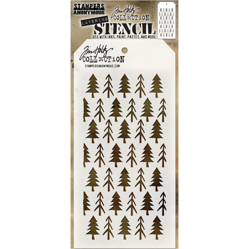Tim Holtz MINI STENCIL SET 32 MST032 pines