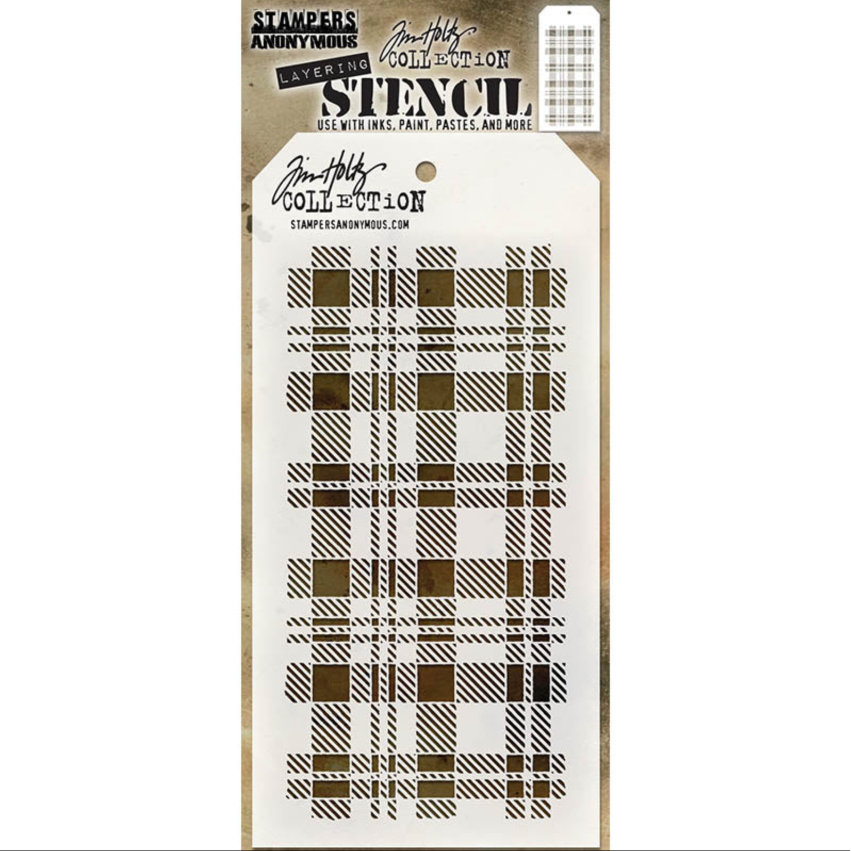 Tim Holtz MINI STENCIL SET 32 MST032 plaid