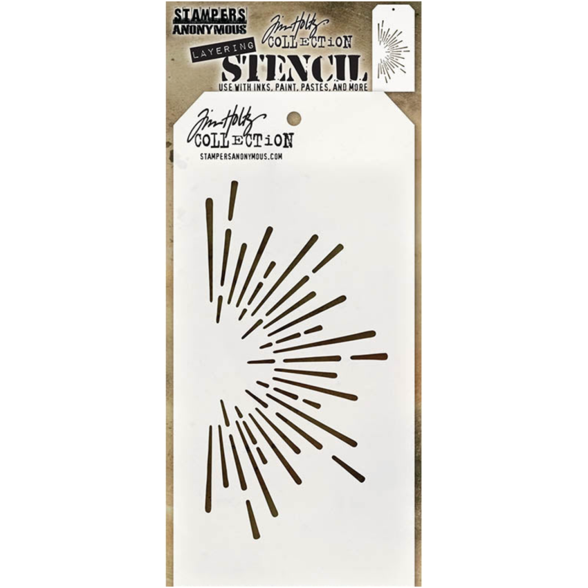 Tim Holtz MINI STENCIL SET 38 MST038 burst
