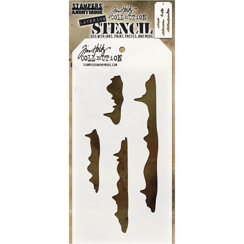 Tim Holtz MINI STENCIL SET 38 MST038 snowcap