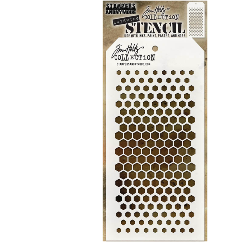 Tim Holtz MINI STENCIL SET 39 MST039 hex