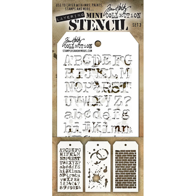 Tim Holtz MINI STENCIL SET 3 MST003
