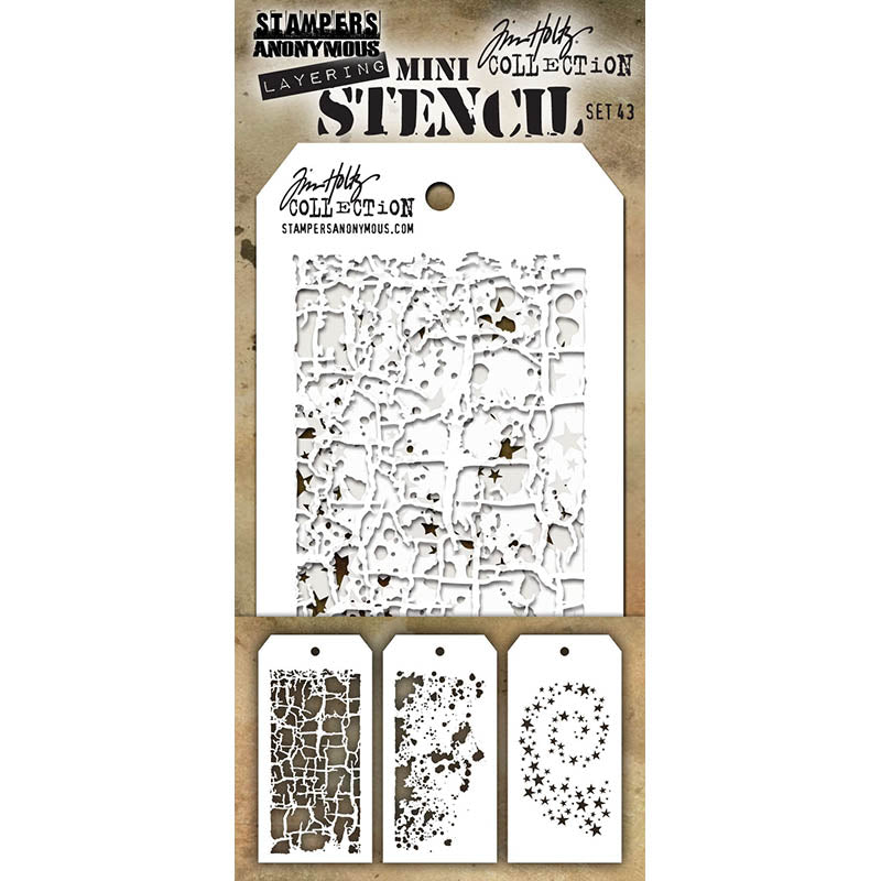 Tim Holtz MINI STENCIL SET 43 MST043
