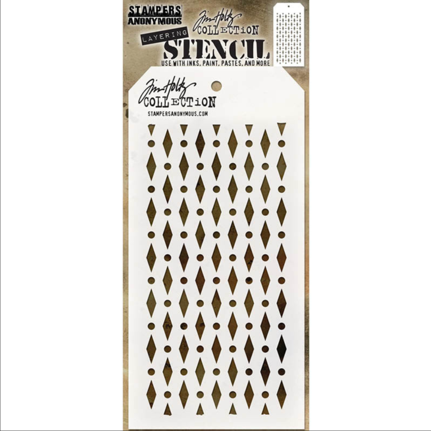 Tim Holtz MINI STENCIL SET 44 MST044 diamond dot