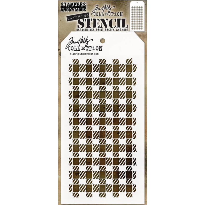 Tim Holtz MINI STENCIL SET 44 MST044 gingham