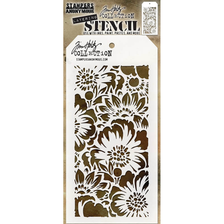 Tim Holtz MINI STENCIL SET 47 MST047 bouquet