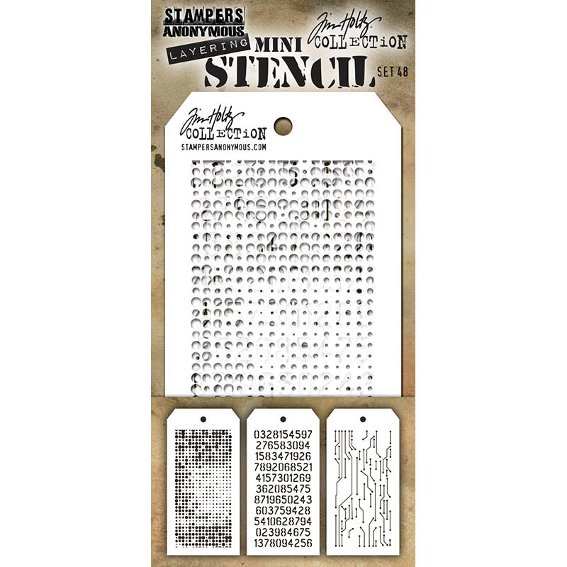 Tim Holtz MINI STENCIL SET 48 MST048
