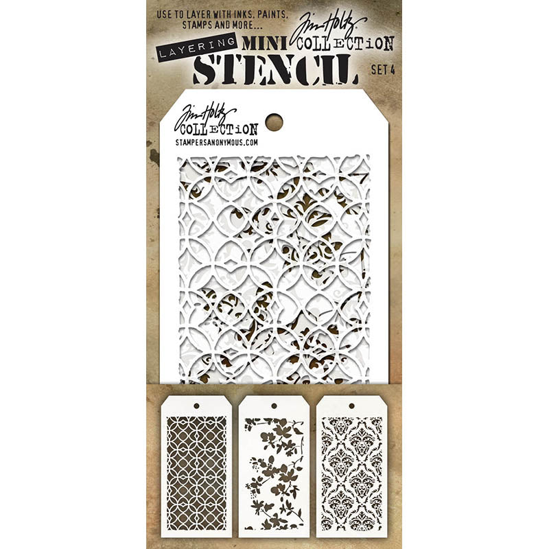 Tim Holtz MINI STENCIL SET 4 MST004
