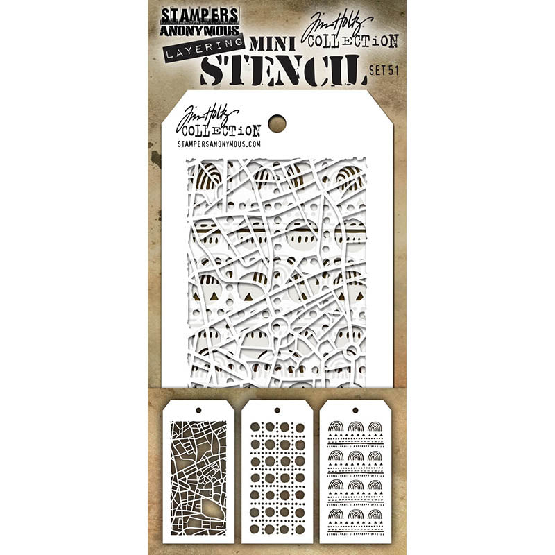 Tim Holtz MINI STENCIL SET 51 MST051
