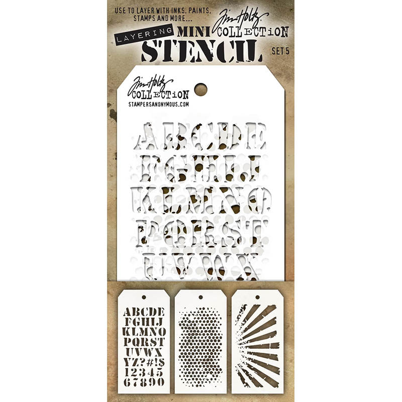 Tim Holtz MINI STENCIL SET 5 MST005
