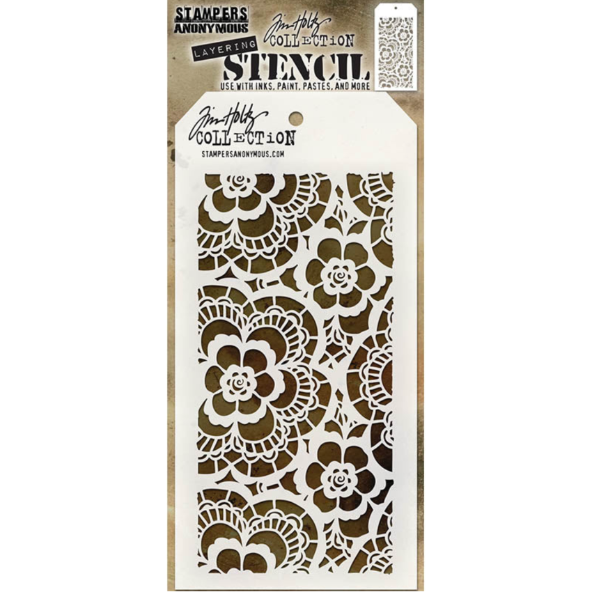 Tim Holtz MINI STENCIL SET 6 MST006 lace