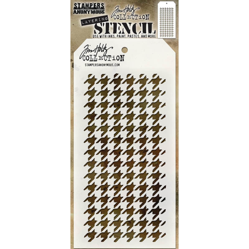 Tim Holtz MINI STENCIL SET 7 MST007 houndstooth