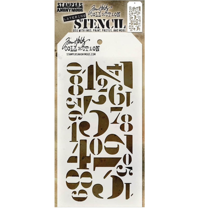 Tim Holtz MINI STENCIL SET 7 MST007 numeric