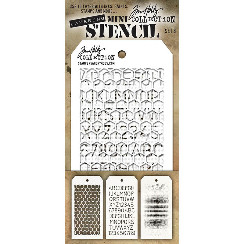 Tim Holtz MINI STENCIL SET 8 MST008
