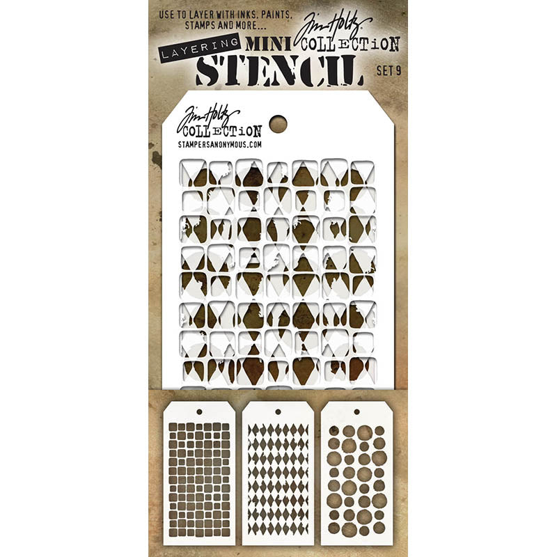 Tim Holtz MINI STENCIL SET 9 MST009
