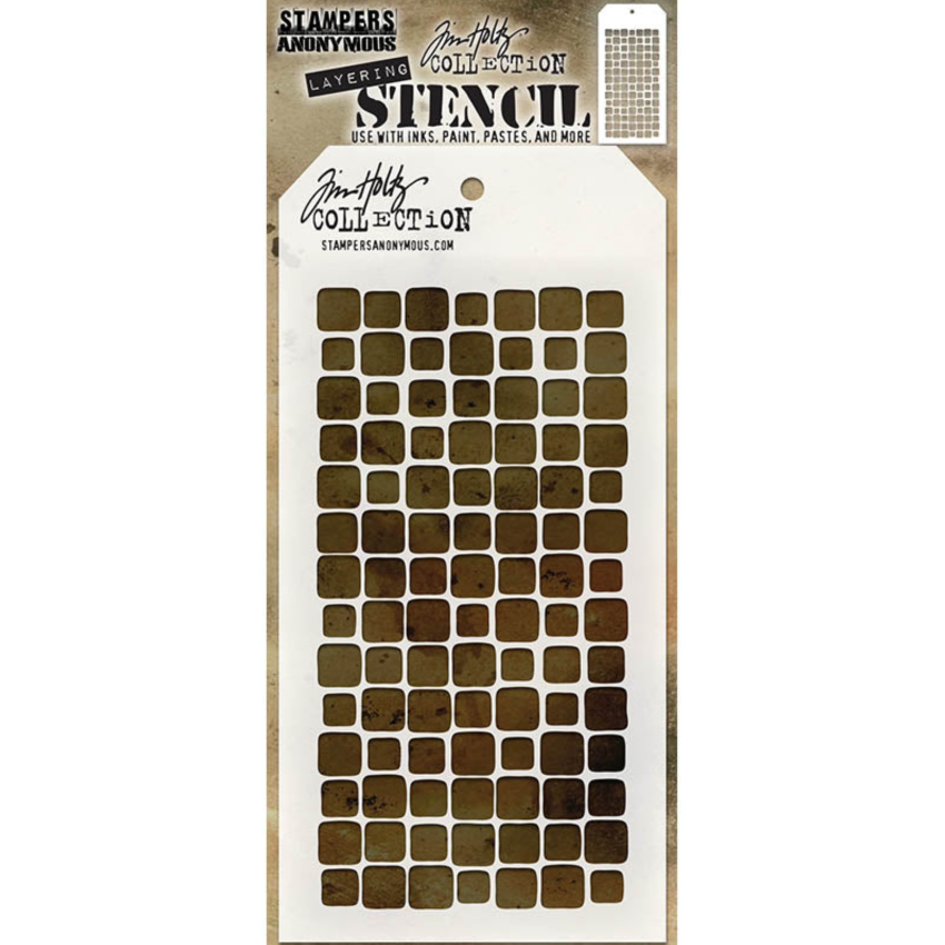 Tim Holtz MINI STENCIL SET 9 MST009 tiles