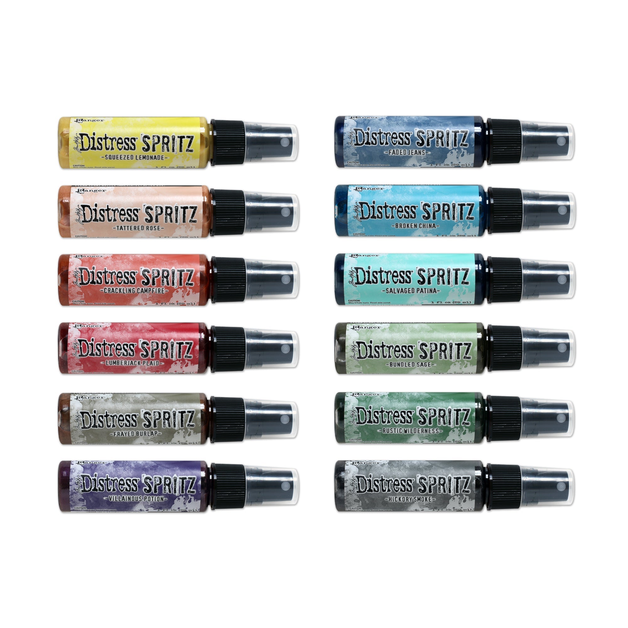 Tim Holtz Medium 6 x 10 Distress Zipper Bag And Distress Spritz Bundle 3 Spritzes Close Up