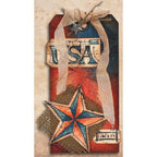 Tim Holtz Mini Blueprints Strip AMERICANA Cling Rubber Stamps THMB006 tag