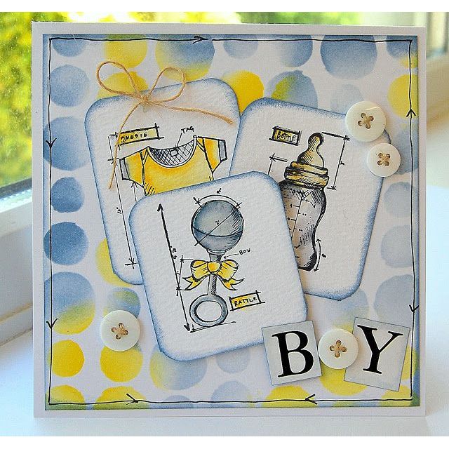 Tim Holtz Mini Blueprints Strip BABY Cling Rubber Stamps THMB022 baby