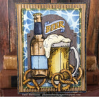 Tim Holtz Mini Blueprints Strip BEER Cling Rubber Stamps THMB029 beer