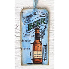 Tim Holtz Mini Blueprints Strip BEER Cling Rubber Stamps THMB029 tag