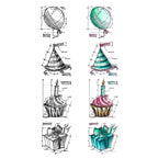 Tim Holtz Mini Blueprints Strip BIRTHDAY Cling Rubber Stamps THMB012
