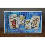Tim Holtz Mini Blueprints Strip COCKTAILS Cling Rubber Stamps THMB030 cocktails