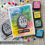 Tim Holtz Mini Blueprints Strip Easter Cling Rubber Stamps thmb005 happy easter