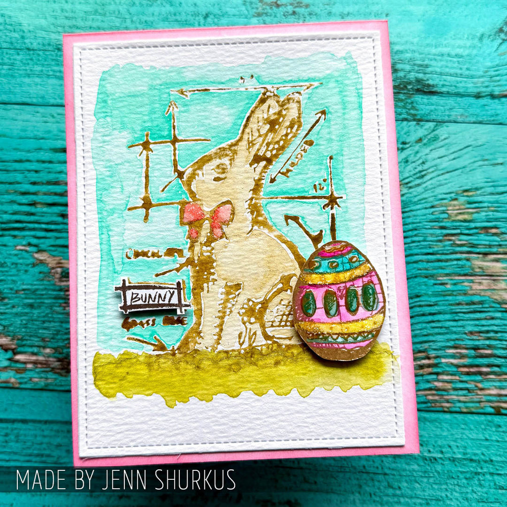 Tim Holtz Mini Blueprints Strip Easter Cling Rubber Stamps thmb005 watercolor