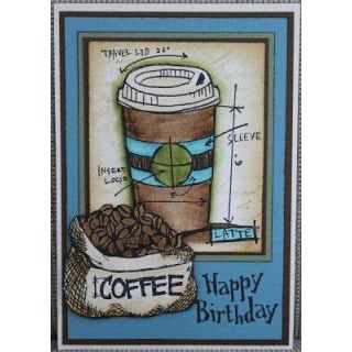 Tim Holtz Mini Blueprints Strip FRESH BREWED Cling Rubber Stamps THMB025 coffee