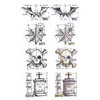 Tim Holtz Mini Blueprints Strip HALLOWEEN Cling Ruber Stamp THMB002

