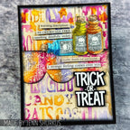 Tim Holtz Mini Blueprints Strip Halloween 2 Cling Rubber Stamps thmb013 poison
