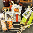 Tim Holtz Mini Blueprints Strip Halloween 2 Cling Rubber Stamps thmb013 tags