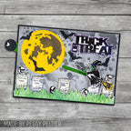 Tim Holtz Mini Blueprints Strip Halloween Cling Rubber Stamp THMB002 trick or treat card peggy peltier