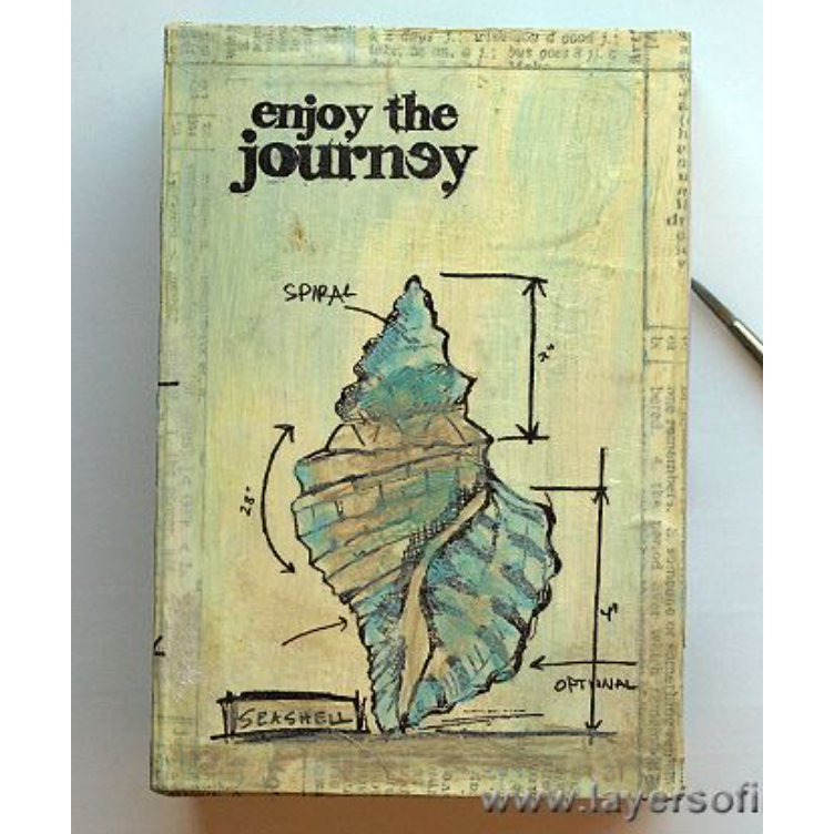 Tim Holtz Mini Blueprints Strip NAUTICAL Cling Rubber Stamps THMB017 shell