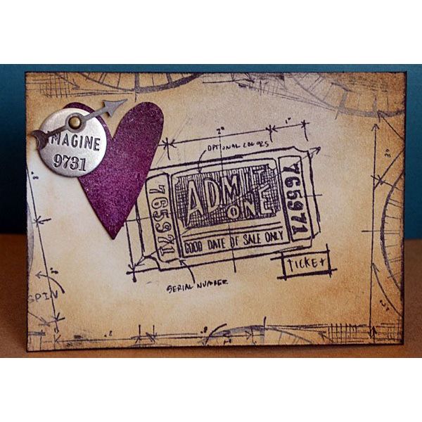 Tim Holtz Mini Blueprints Strip RINGMASTER Cling Rubber Stamps THMB010 ticket