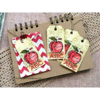 Tim Holtz Mini Blueprints Strip SCHOOLHOUSE Cling Rubber Stamps THMB024apples