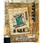 Tim Holtz Mini Blueprints Strip SEWING Cling Rubber Stamps THMB007 thread