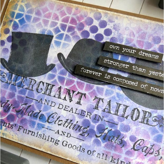 Tim Holtz Mini Stencil Set 39 mst039 hats | color-code:ALT04