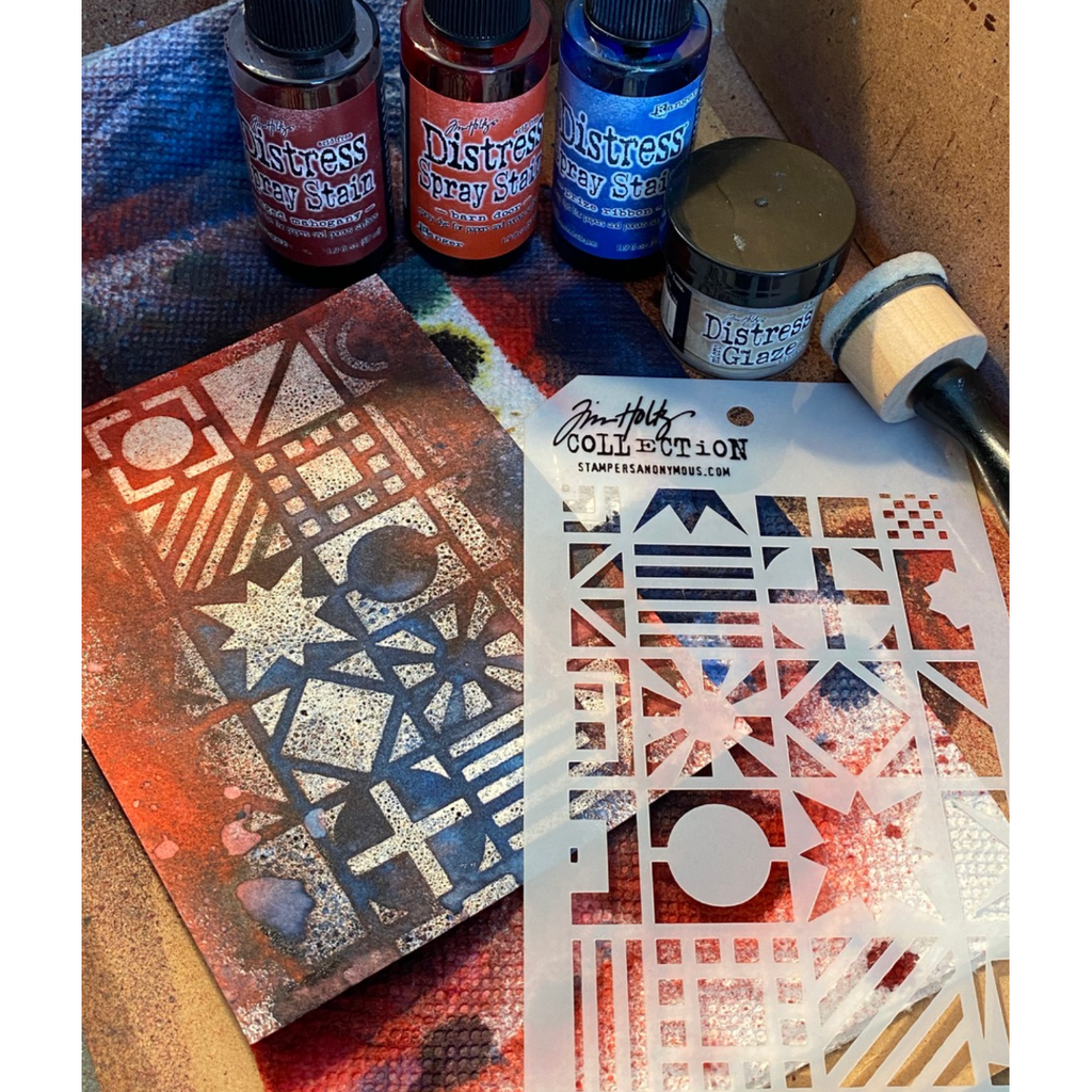 Tim Holtz Mini Stencil Set 41 mst041 patriotic